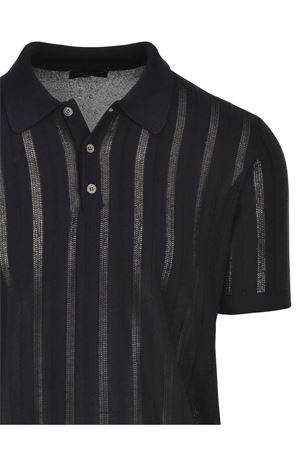 Polo in maglia traforata nero ROBERTO COLLINA | RB15124RB1509